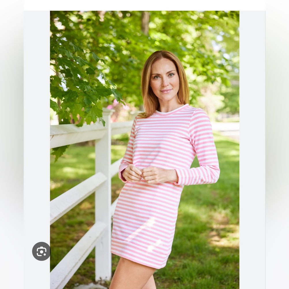NWT Sail To Sable Coral/White Stripe Dress